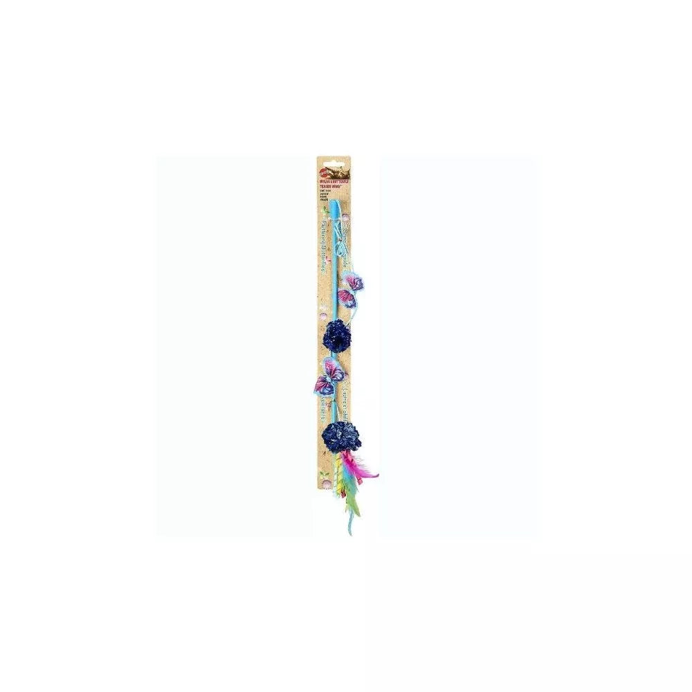 Spot Butterfly and Mylar Teaser Wand Cat Toy - Assorted Colors